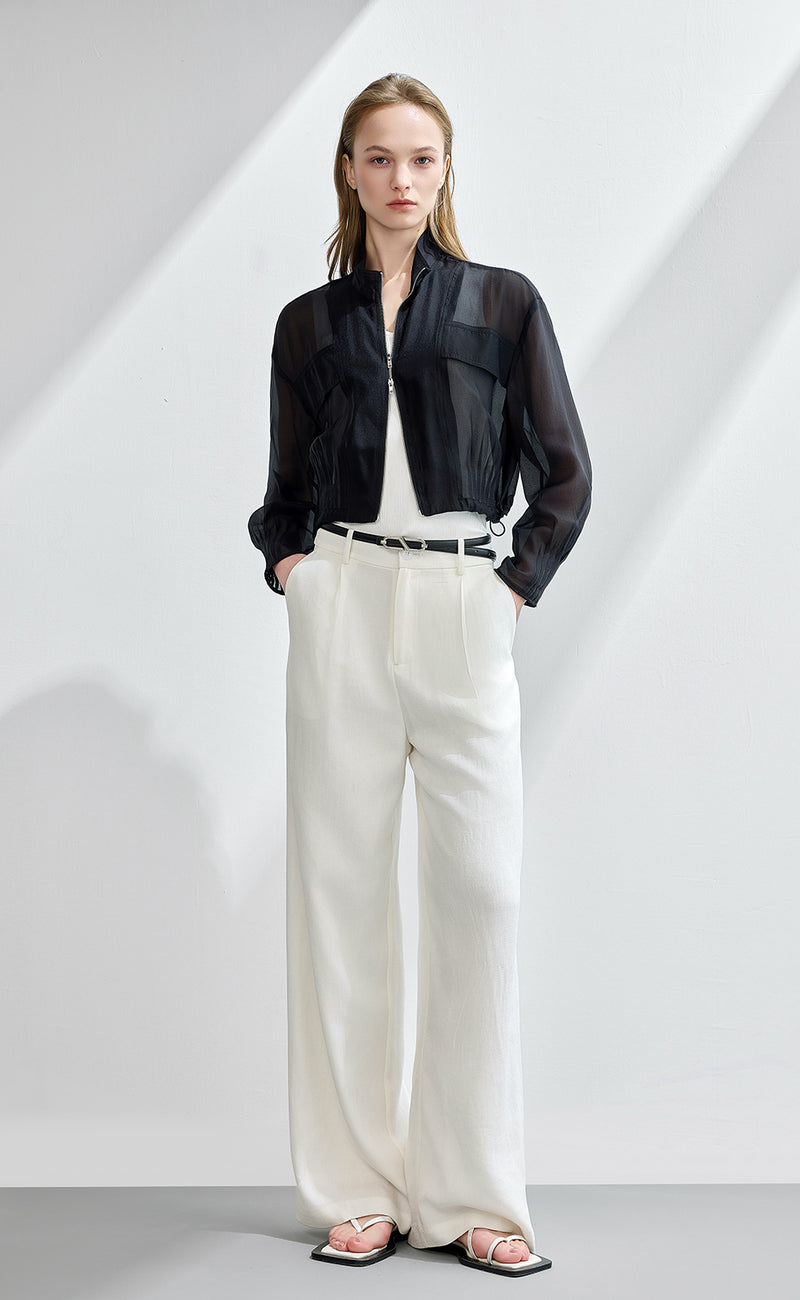 High Waist Pleated Wide Leg Pants