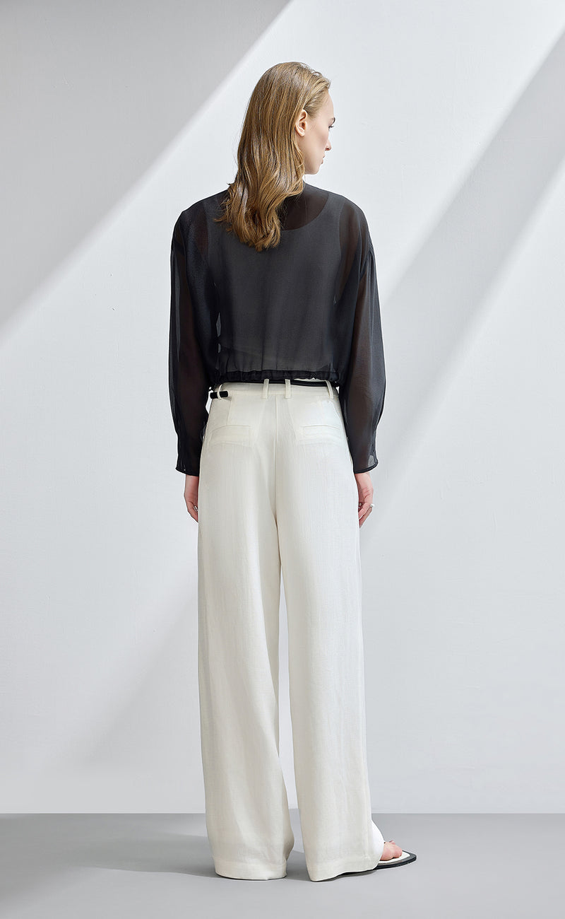 High Waist Pleated Wide Leg Pants
