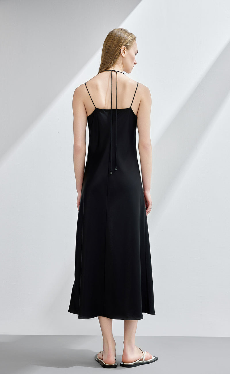 Strappy Satin Midi Dress