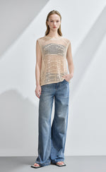 Pointelle Sleeveless Knit Top