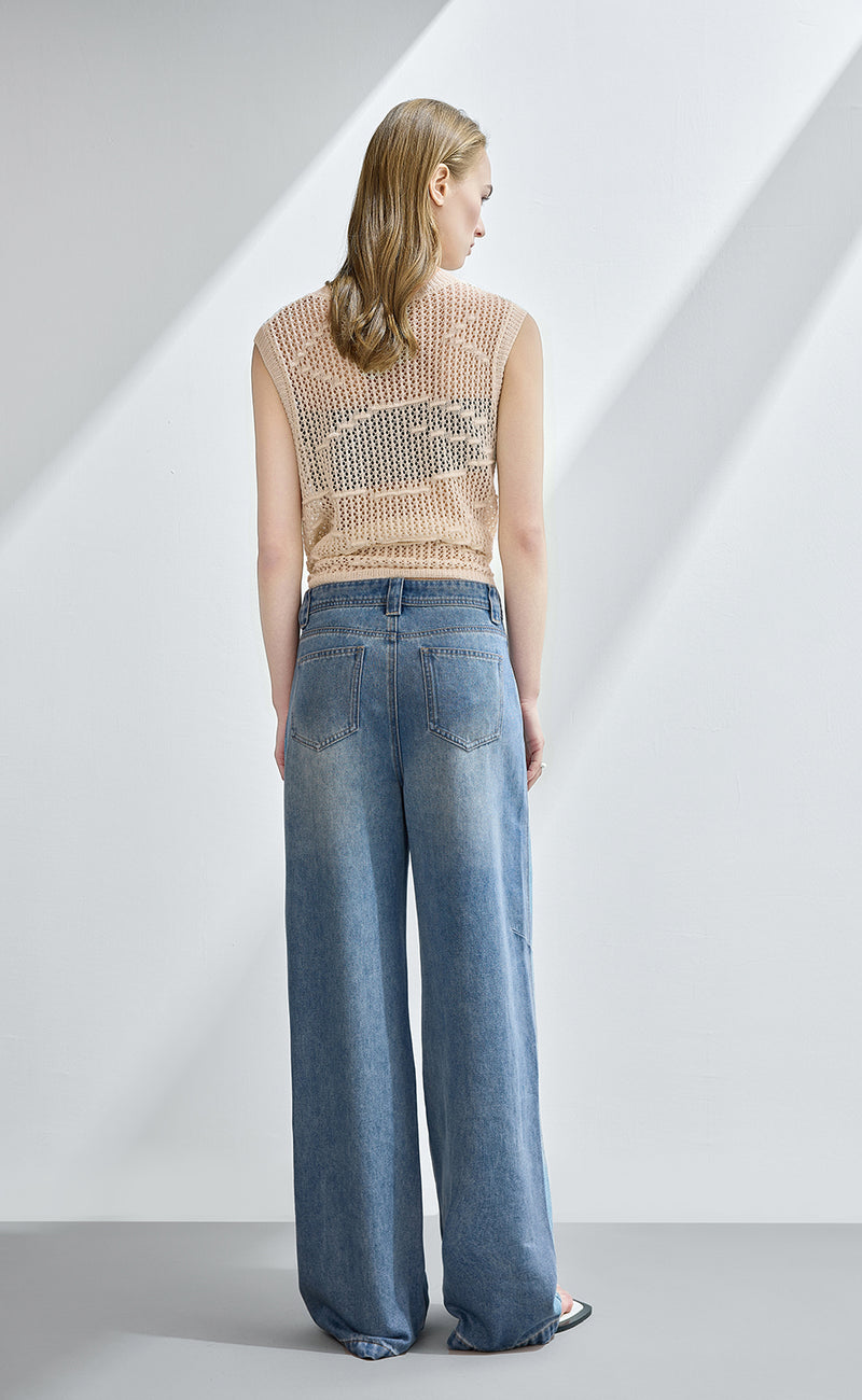 Pointelle Sleeveless Knit Top
