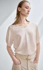 V Neck Silk Top