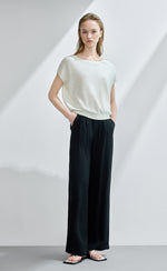 High Waist Satin Wide Leg Pants