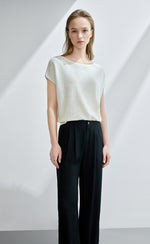 High Waist Satin Wide Leg Pants