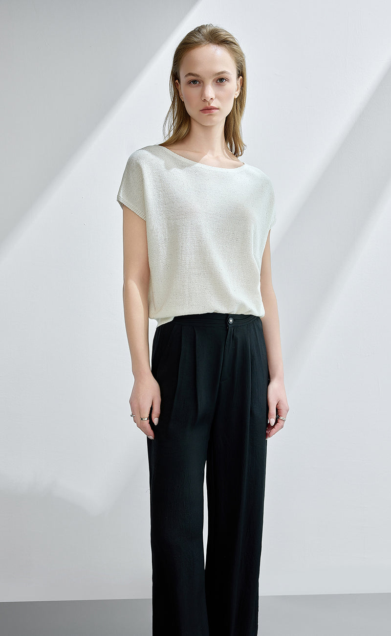 High Waist Satin Wide Leg Pants