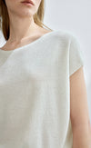 Boat Neck Sequine Knit Top