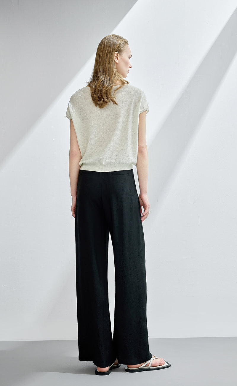High Waist Satin Wide Leg Pants
