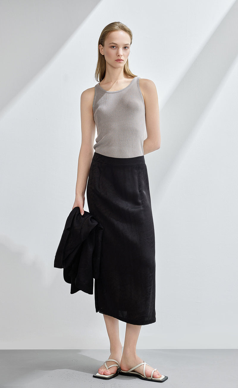 Scoop Neck Lurex Knit Top