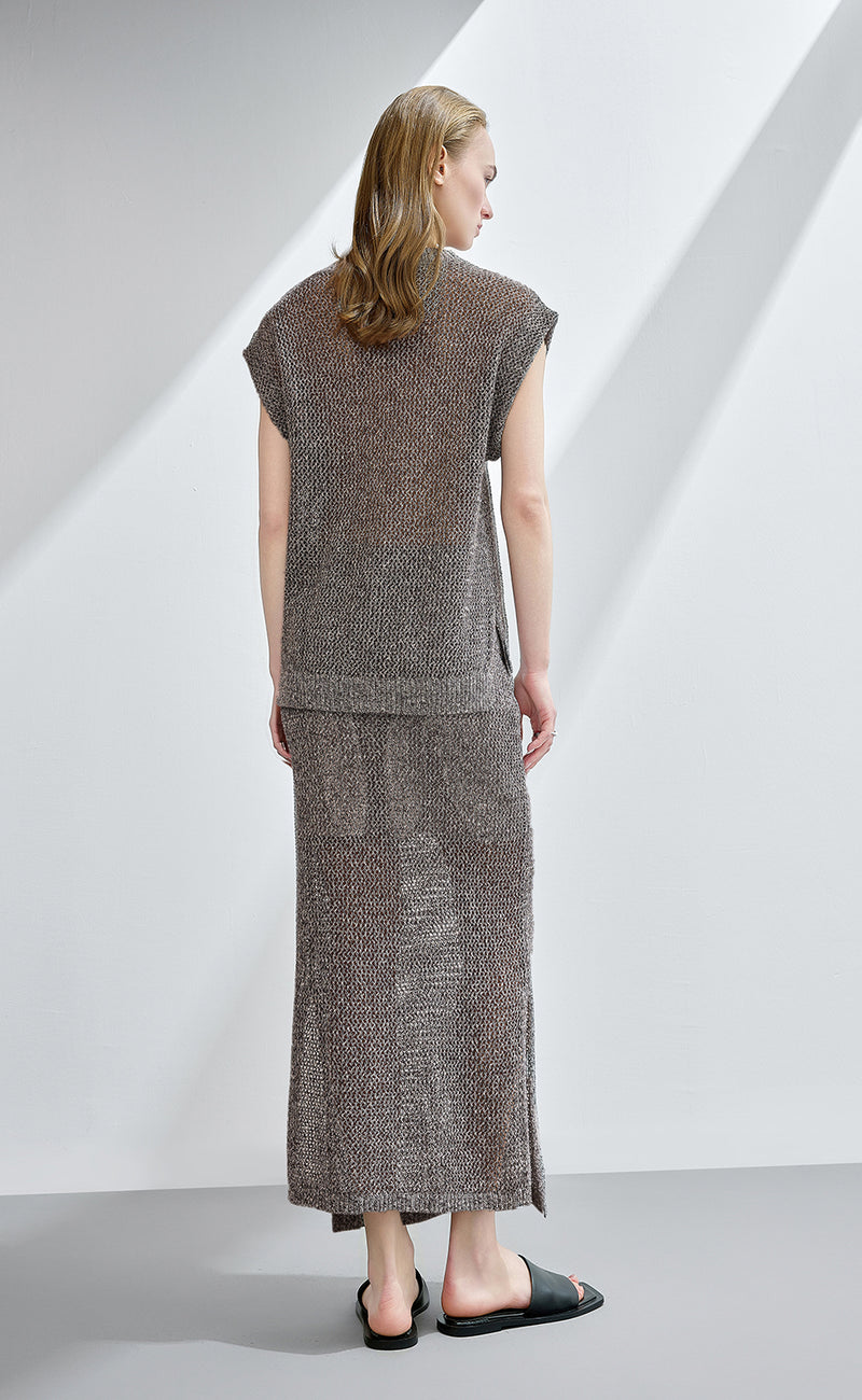 Mesh Stitches Sleeveless Sweater