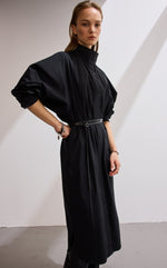 Mock Neck Belted Dress