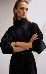 Mock Neck Belted Dress