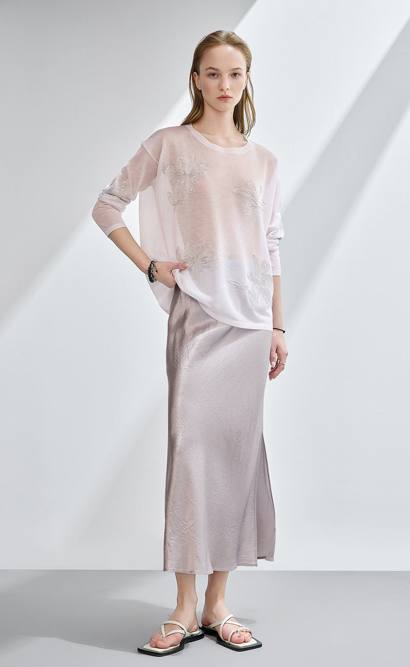 Satin Midi Skirt