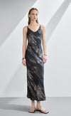 Strappy Printed Silk Midi Dress