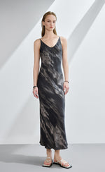 Strappy Printed Silk Midi Dress