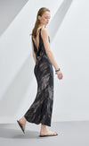 Strappy Printed Silk Midi Dress
