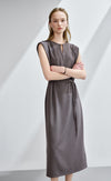 Silver Buckle Belted Dress