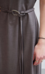 Silver Buckle Belted Dress