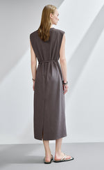 Silver Buckle Belted Dress