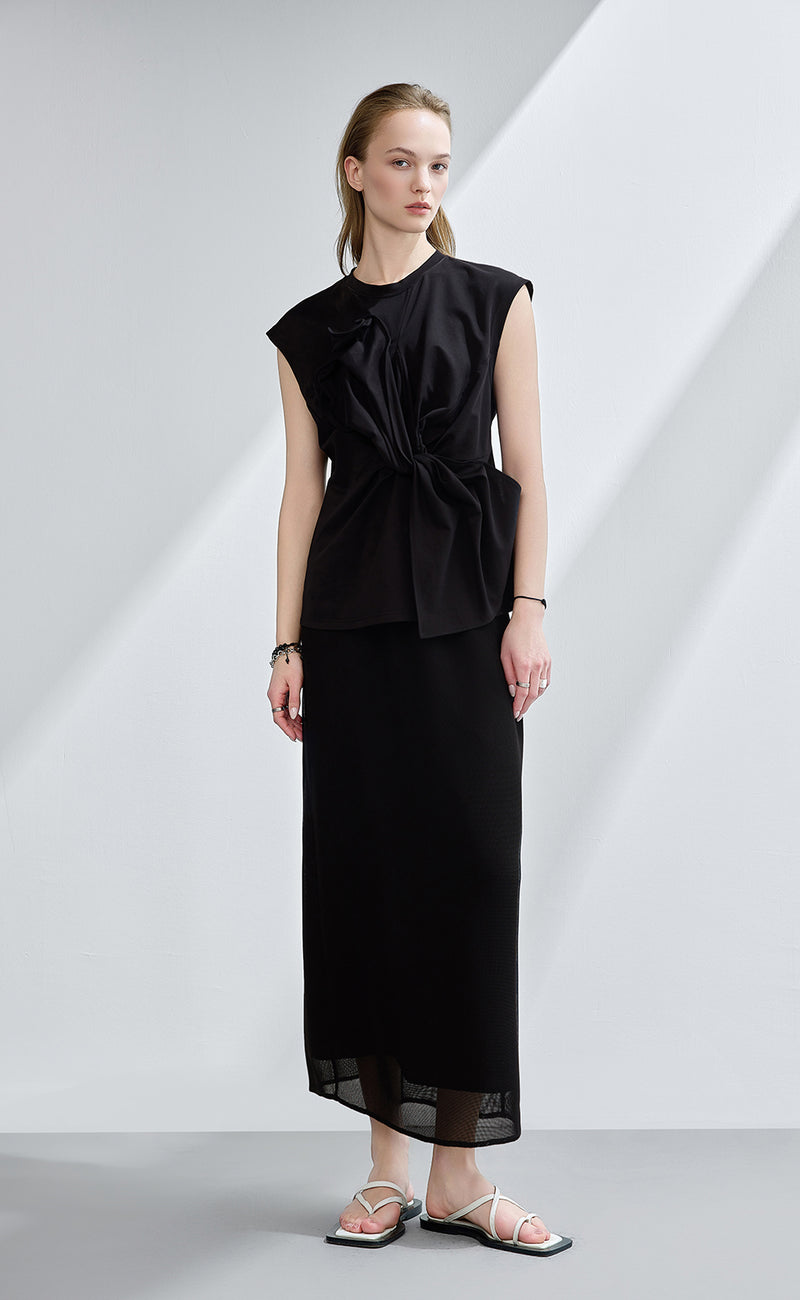 Twist Waist Sleeveless Top