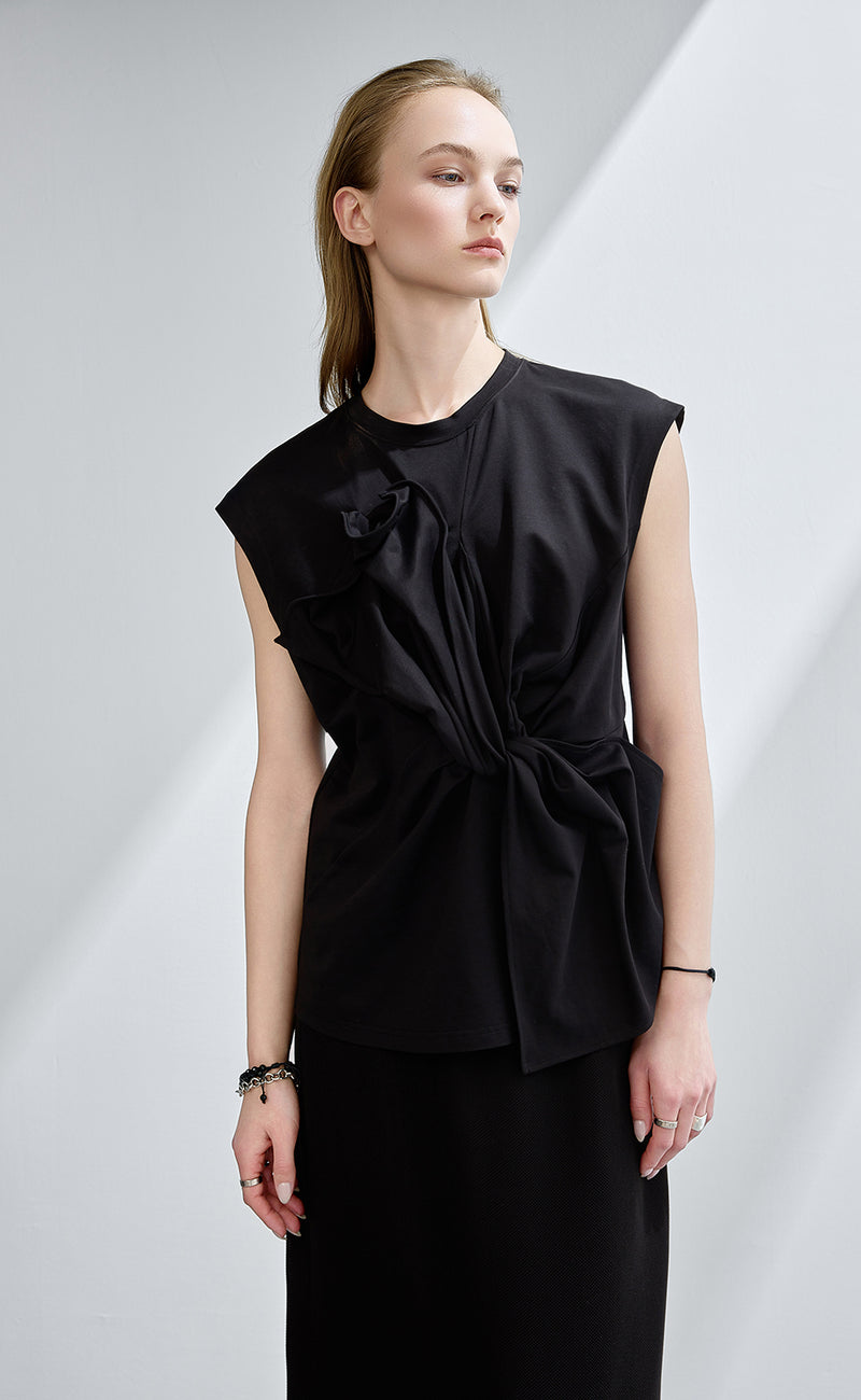 Twist Waist Sleeveless Top