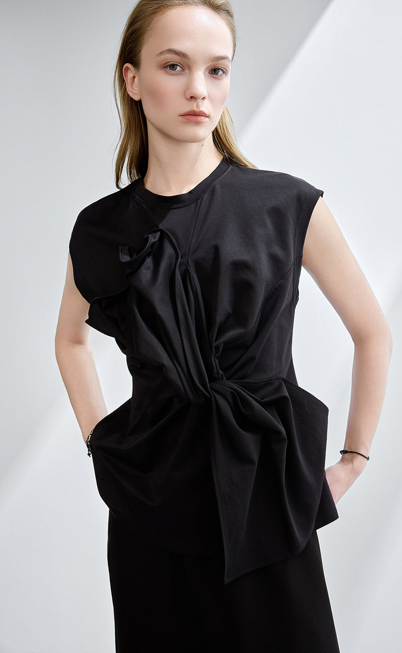 Twist Waist Sleeveless Top