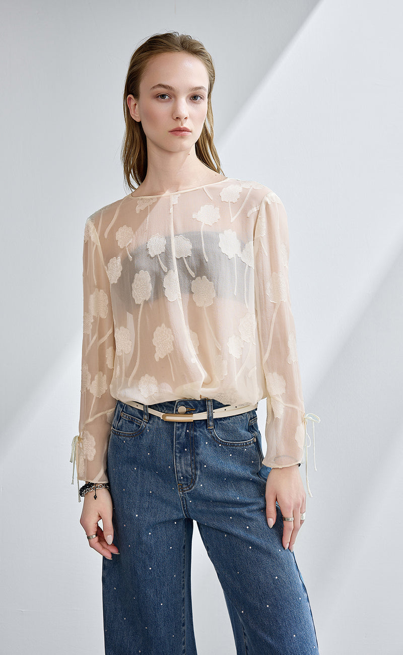 Rhinestone Wide Leg Jeans