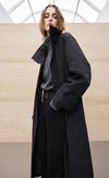 Belted Mock Neck Coat