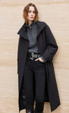Belted Mock Neck Coat