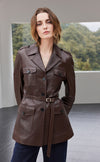 Belted Leather Blazer