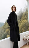 Leather Tipping Wool Coat