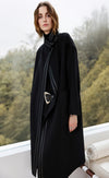 Leather Tipping Wool Coat
