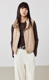 Faux Leather Down Vest