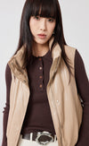Faux Leather Down Vest