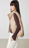 Faux Leather Down Vest