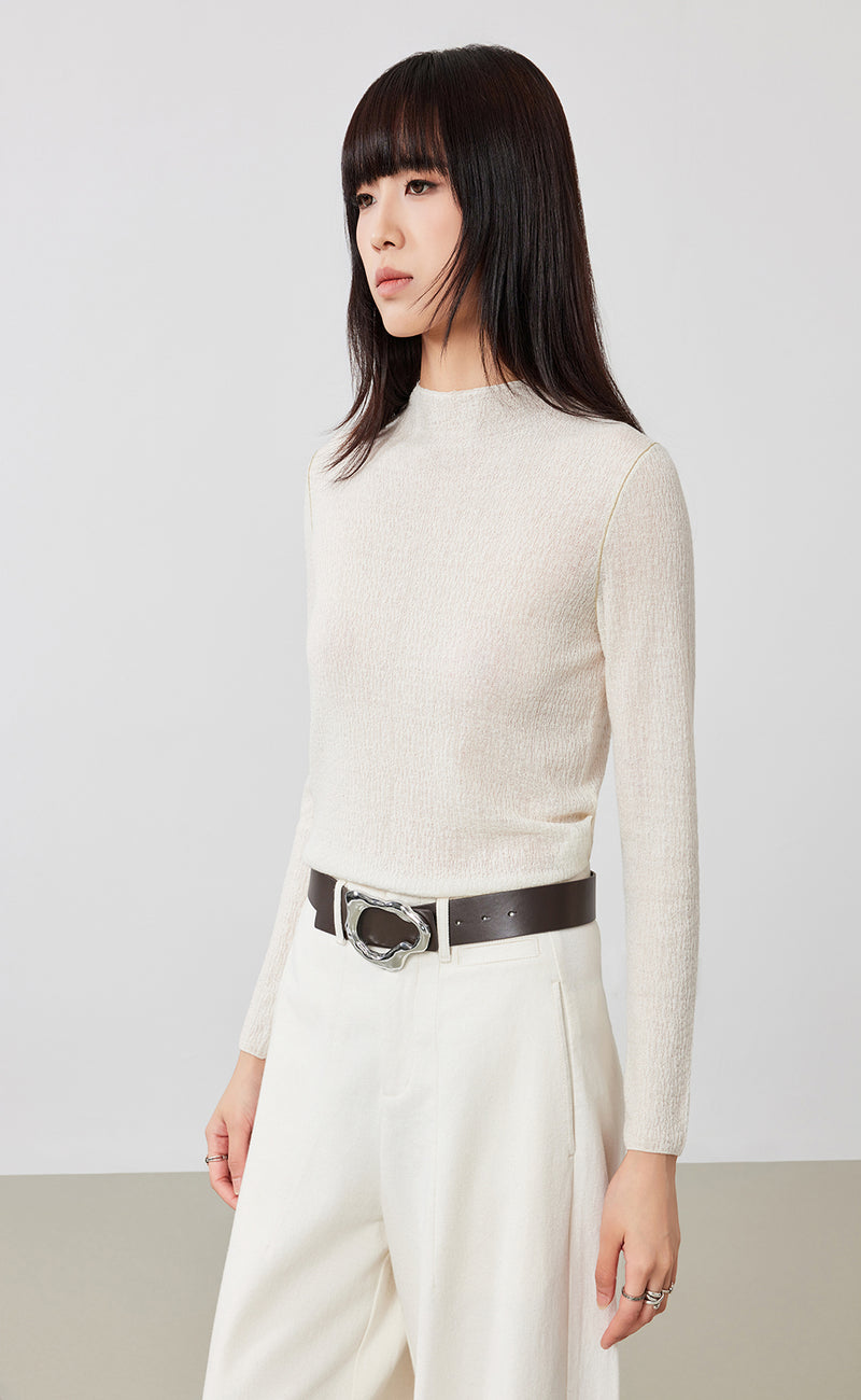 Mock Neck Knit Top