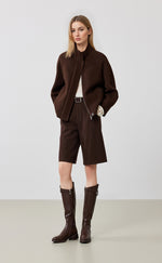 Mock Neck Wool Jacket