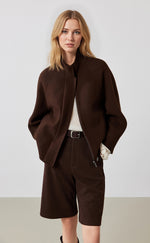 Mock Neck Wool Jacket