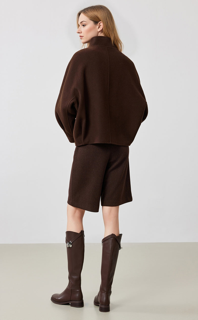 Mock Neck Wool Jacket