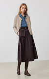 Side Pocket Leather Skirt