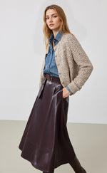 Side Pocket Leather Skirt