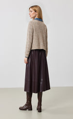 Side Pocket Leather Skirt