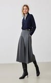 Belted Pleat Culottes Pants