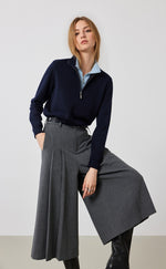 Belted Pleat Culottes Pants