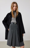 Leather Buckle Wool Coat