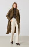 Side Button Long Wool Coat