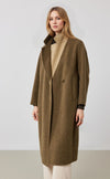 Side Button Long Wool Coat