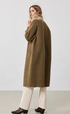 Side Button Long Wool Coat