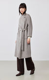 Side Button Long Wool Coat