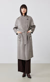 Side Button Long Wool Coat