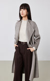 Side Button Long Wool Coat